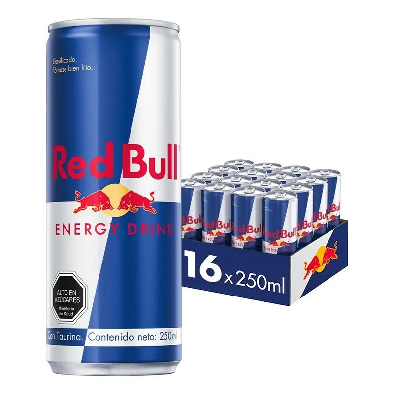 Red Bull Energy Drink original, lata de 250 ml y pack de 16 latas
