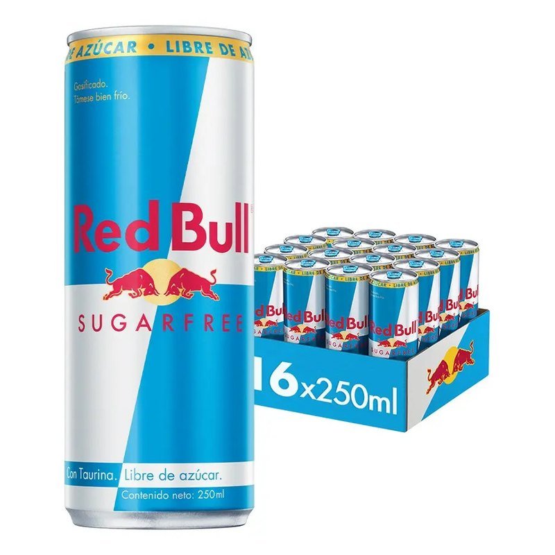 Red Bull Sugarfree, lata de 250 ml y pack de 16 latas